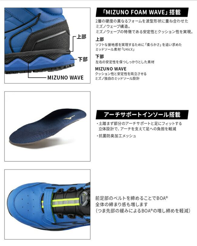 ミズノmizuno安全靴ALMIGHTYHW51MBOA【F1GA2103】