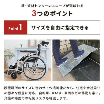 【受注生産】段差スロープ鉄縞鋼板溶融亜鉛メッキ厚み4.5mm300×600曲げ加工品|段差解消スロープスローププレート段差調整鉄玄関段差車バイク自転車車椅子介護屋外屋外用屋内加工DIY切断溶接材料見切り材幅