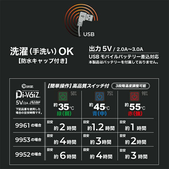 中国産業（CUC）d-HEATエンボスベスト【8882】