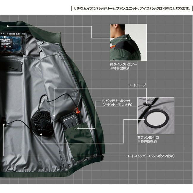 【ファン&バッテリー付き】バートルBURTLE空調ウェア【AC2011】長袖ブルゾン