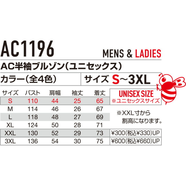 バートルBURTLE空調ウェア【AC1196】半袖ブルゾン