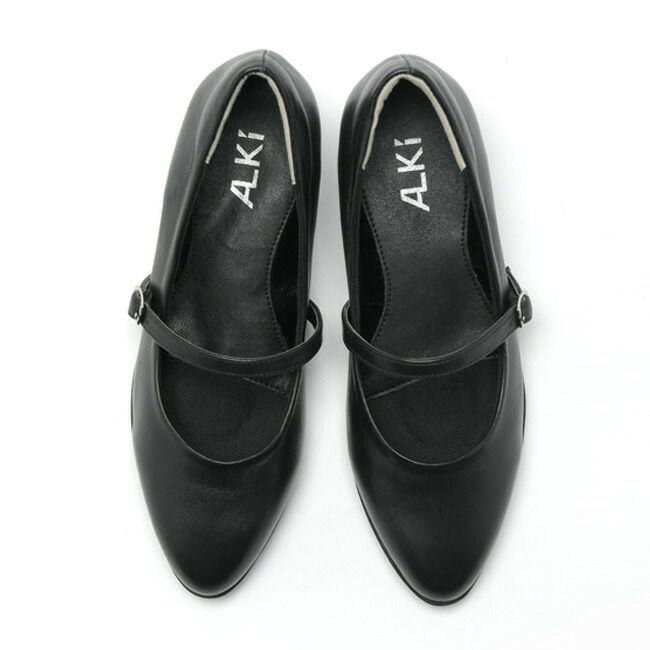 ALKIシープレザー甲ベルトパンプスAK-3884|女性用レディース柔らかいかわいいおしゃれ歩きやすいアーチサポートフォーマルビジネスシューズ靴クッションインソール黒ブラック