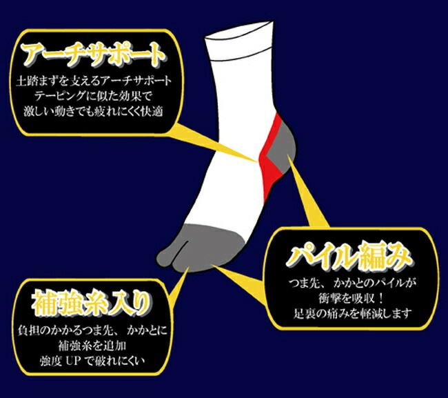 194足の疲れを考えた祭足袋5P(L,LL)