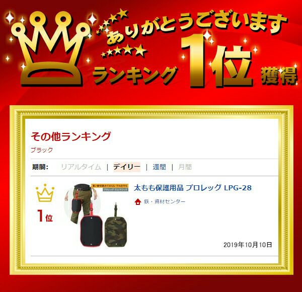 太もも保護用品 プロレッグ LPG-28（ゴムマジック式）【大中産業】 | 資材プラス【公式】通販サイト