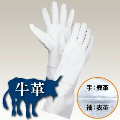 【ロング手袋】牛表革鶴市10双