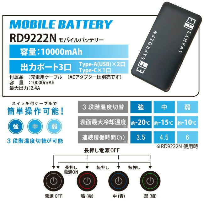 サンエスモバイルバッテリー10000mAh【RD9222N】