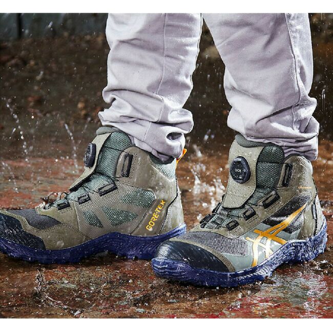 アシックスasics作業靴安全靴ウィンジョブ【CP604】G-TXBOA1273A084|FCP604かっこいいおしゃれカジュアルメンズレディース防水濡れない通気性透湿ゴアテックスGORE-TEX軽い軽量黒緑カーキ蒸れにくい履きやすいダイヤルダイヤル式