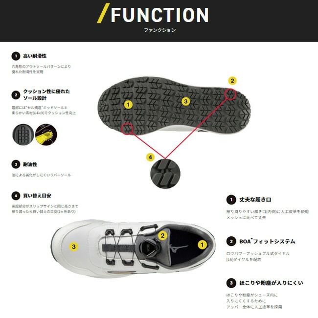 ミズノmizuno安全靴ALMIGHTYSU51LBOA【F1GA2317】