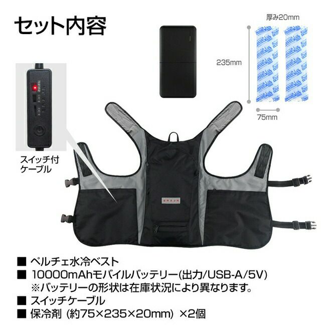 Amazon | [ブレイン] 【2025年モデル】 水冷ベスト(全面循環型)【BR