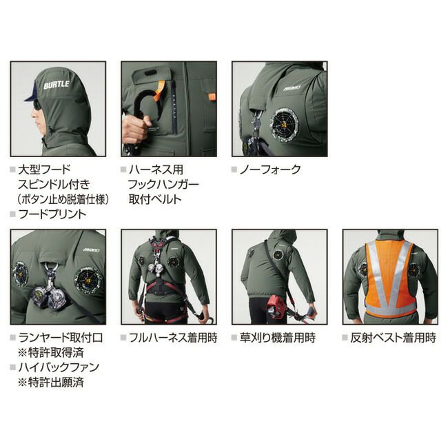 [バートル]BURTLE空調作業服エアークラフトAC2034ファン22Vバッテリーセット