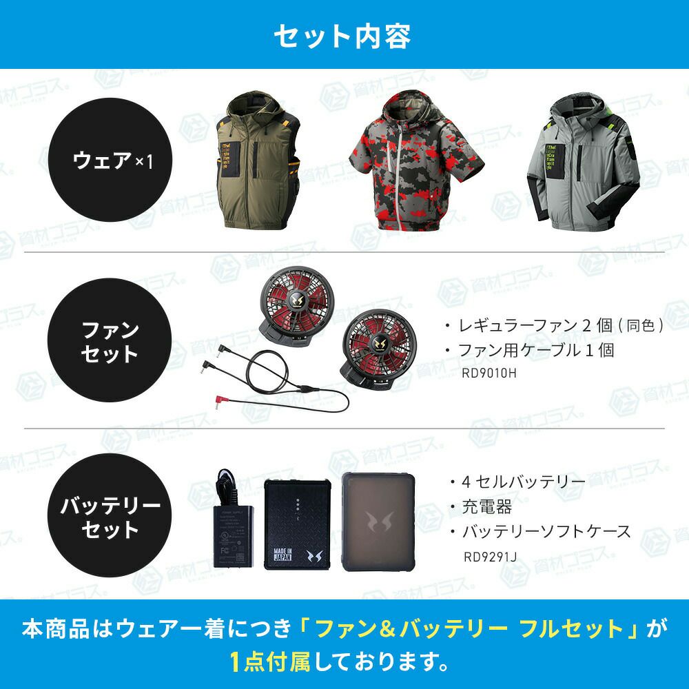 【2023年ファン&バッテリー付き】空調風神服bigborn空調ウェア【EBA5039F/KF】フルハーネス用ベスト