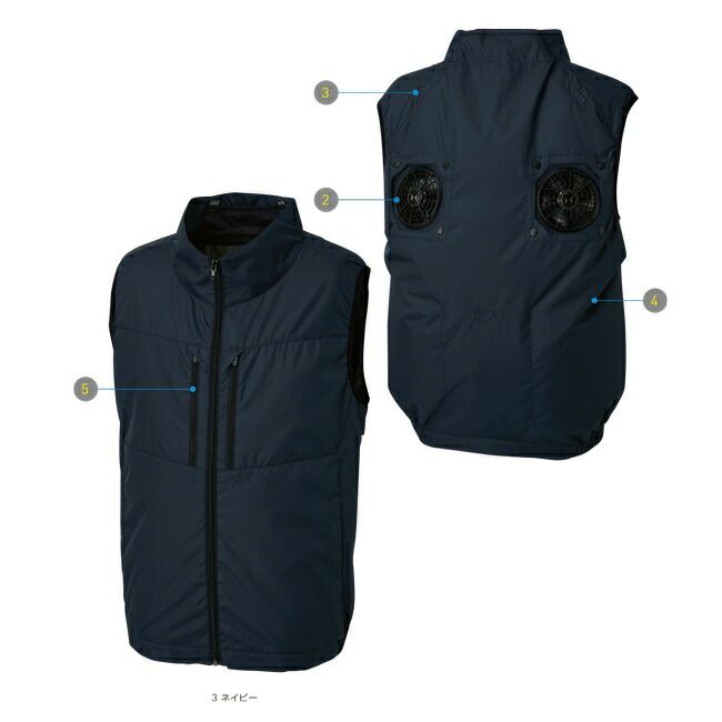 サンエスSUN-S空調風神服【EBA92512】チタン加工ベスト