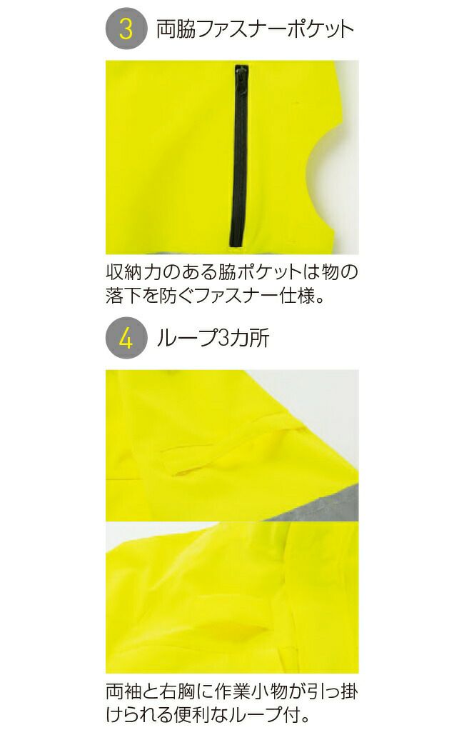 サンエスSUN-S空調風神服【KF92521G】フルハーネス対応Hi-Vis長袖ブルゾン