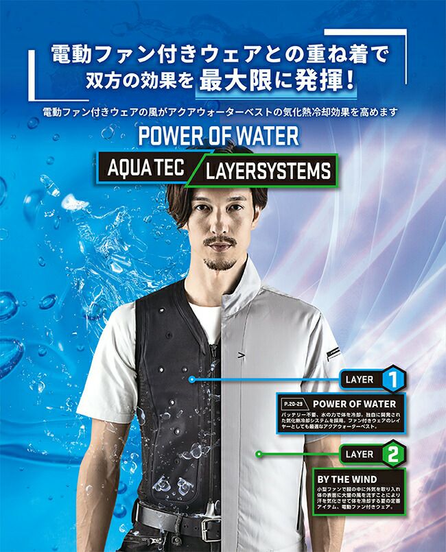 アクアウォーターベスト【AT401】フロントメッシュ