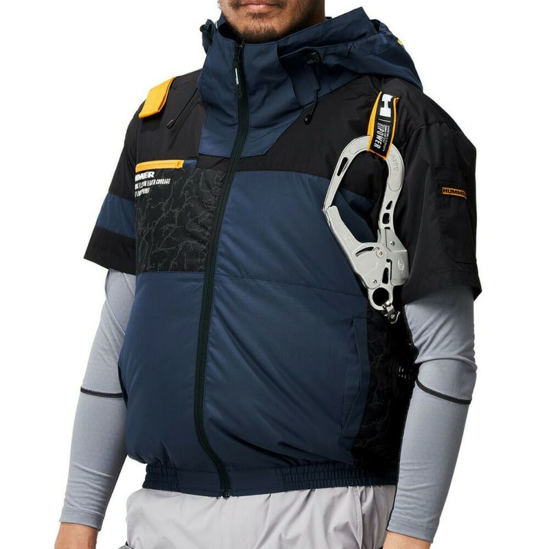 空調風神服アタックベースHUMMER空調ウェア服【09905】服単体半袖|夏涼しいクール空調ウェア服作業着夏場現場作業熱中症対策おしゃれかっこいいカジュアルメンズレディース作業着作業服