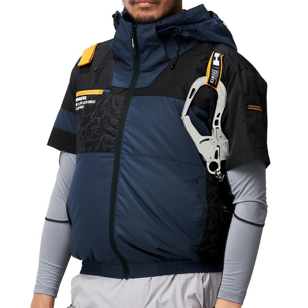 空調風神服アタックベースHUMMER空調ウェア服【09905】服単体半袖|夏涼しいクール空調ウェア服作業着夏場現場作業熱中症対策おしゃれかっこいいカジュアルメンズレディース作業着作業服