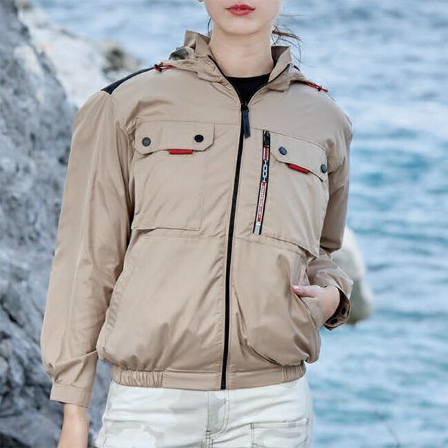 村上被服HOOH鳳凰快適ウェア【V1122】ミドルファン長袖フードジャケット