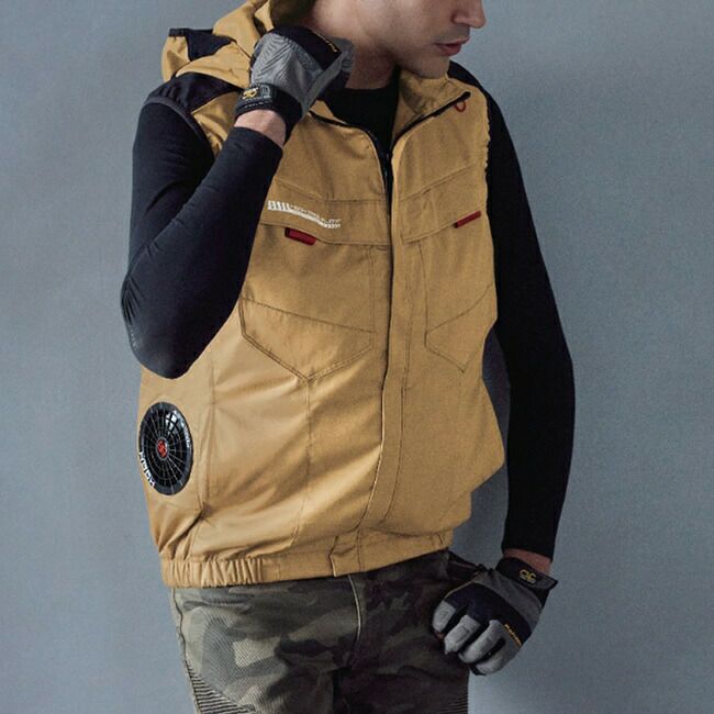 村上被服HOOH鳳凰快適ウェア【V2519】サイドファンフードベスト