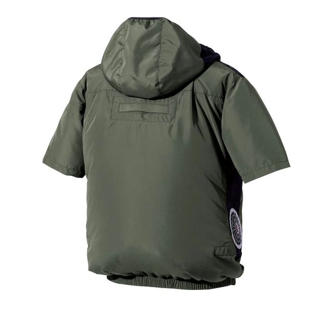 【2025年28Vバッテリー＆ファンセット】村上被服HOOH快適ウェア服空調ウェア【V8817】サイドファン半袖フードジャケット