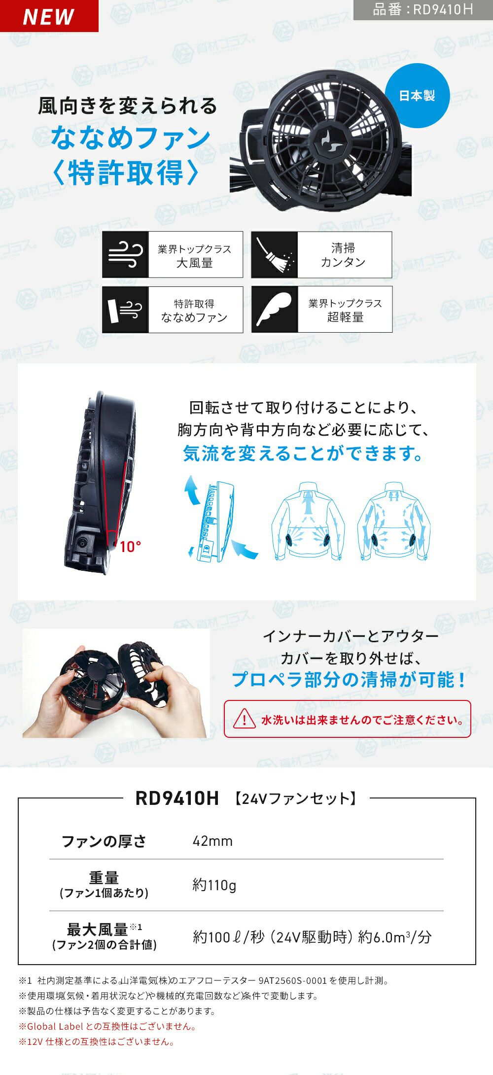 サンエス]空調風神服 sun-s サンエス 空調ウェア 24V仕様 JAPAN