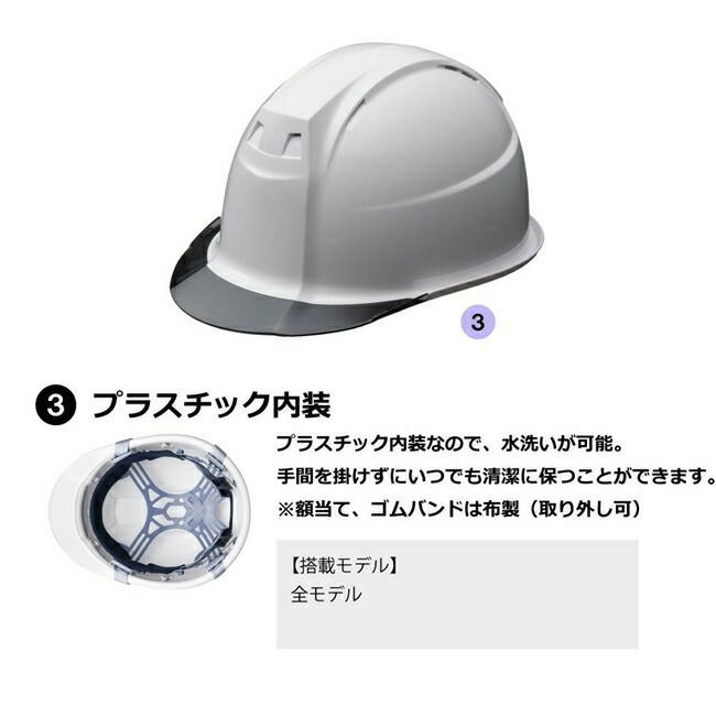 ミズノmizuno産業用ヘルメットFT01(遮熱タイプ/スモークバイザー/墜落時保護用樹脂ライナー/通気孔)